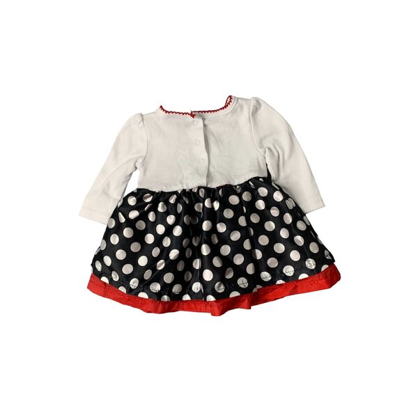 Disney Baby GIrls Infant Baby 0 3 months Long Sleeve Dress Minnie Mouse Fit flar - Picture 2 of 4